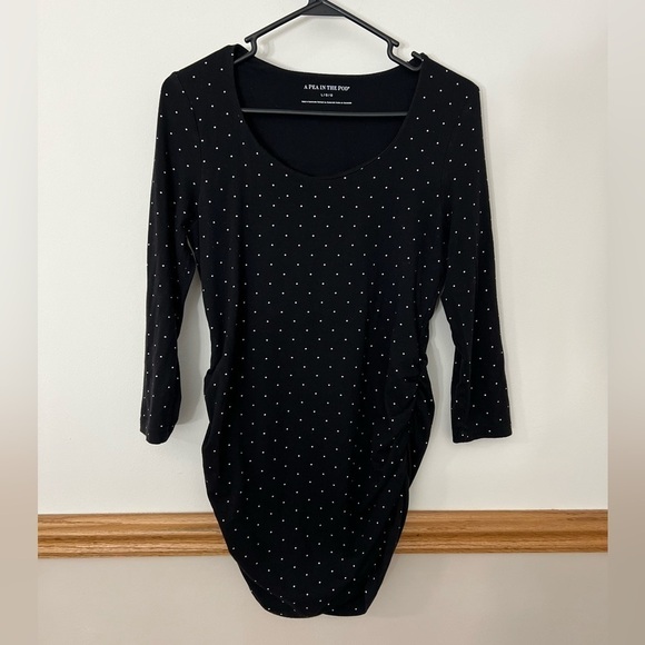 A Pea in the Pod Women's Maternity Polka Dot Shirt Size Large - Picture 2 of 5